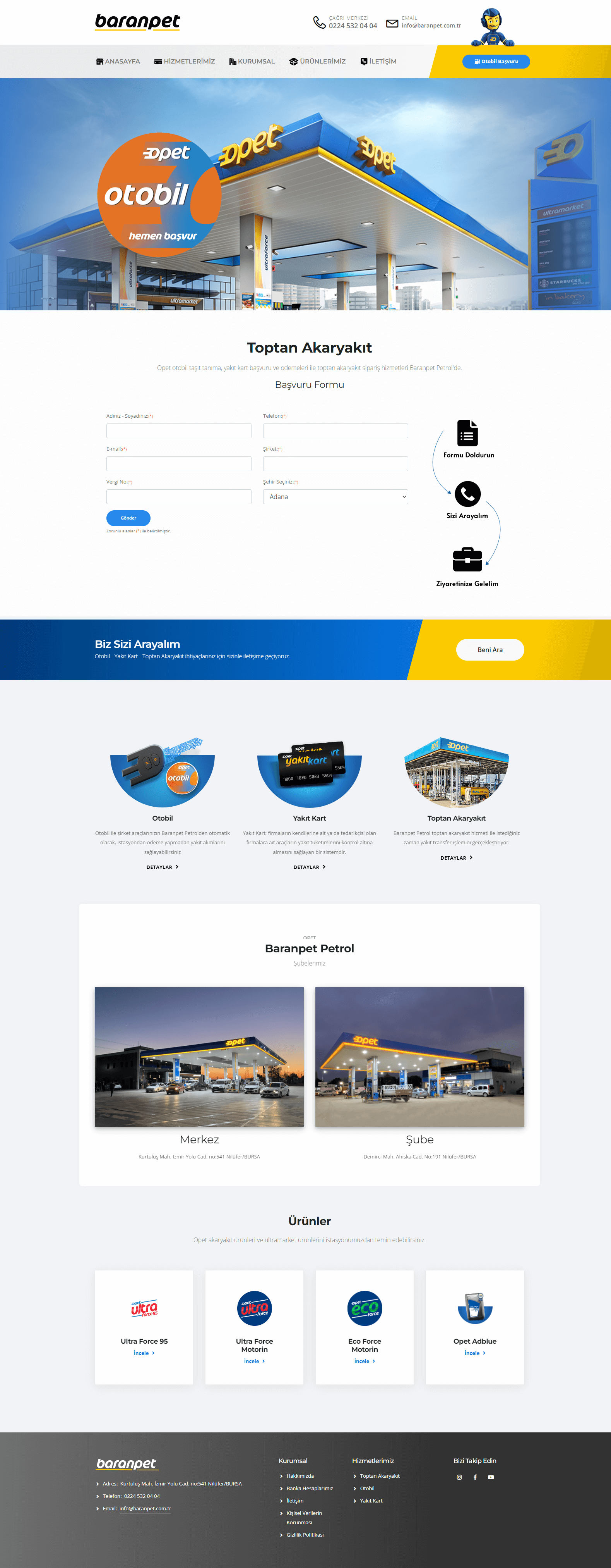 Baranpet Petrol web sitesi tasarımı - Bursa