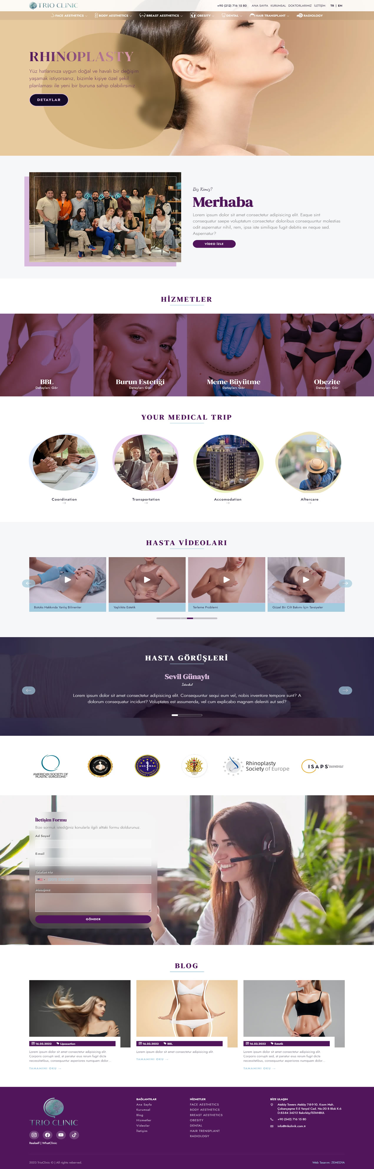 Trio Clinic Sağlık Turizm Web Sitesi Tasarımı