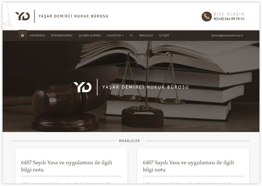 Yaşar Demirci Hukuk Bürosu kurumsal web sitesi tasarımı Kartal Tuzla İstanbul