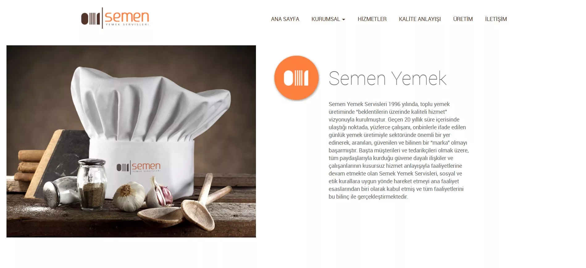 Semen Yemek Servisleri Web Sitesi